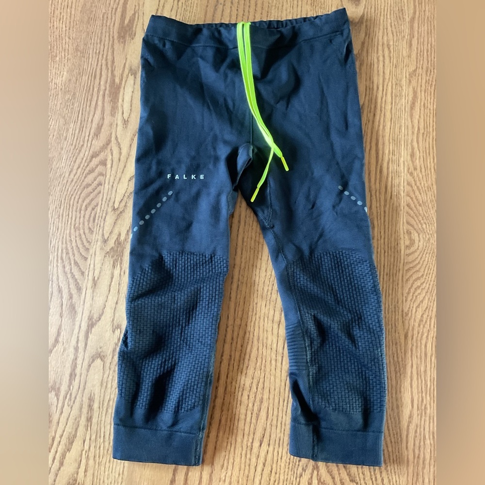 Falke ergonomic Sports System Black Leggings with Lime Accents size small